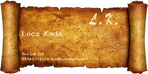 Locz Kada névjegykártya